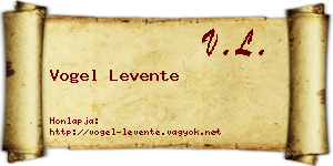 Vogel Levente névjegykártya